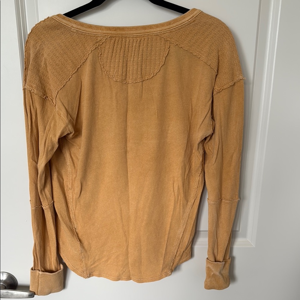 We the Free, Free People Tan Fitted Long Sleeve Blouse - Picture 7 of 8